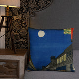 'Night View of Saruwaka Town' by Hiroshige, 1856 - Throw Pillow