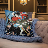 'Onoe Kikugoro III as Inuzuka Shino' by Kuniyoshi, ca. 1840 - Throw Pillow