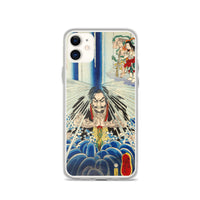 'Mongaku Shonin Under The Nachi Waterfall' by Kuniyoshi, 1860 - iPhone Case