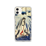 'Hatsuhana Meditating Under The Waterfall', by Kuniyoshi ca. 1842 - iPhone Case