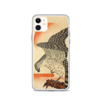 'Hawk And Nestlings In A Pine Tree' (Top Half) by Kuniyoshi, ca. 1840s - iPhone Case