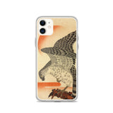 'Hawk And Nestlings In A Pine Tree' (Top Half) by Kuniyoshi, ca. 1840s - iPhone Case