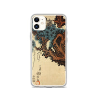 'Hawk And Nestlings In A Pine Tree' (Bottom Half) by Kuniyoshi, ca. 1840s - iPhone Cases