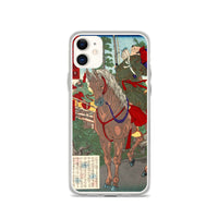 'Prince Umayado and Mononobe no Moriya' by Yoshitoshi, 1879 - iPhone Cases