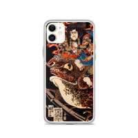 'Tenjiku Tokubei Riding His Fire Toad' by Kuniyoshi, ca. 1828 - iPhone Case