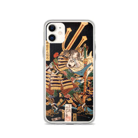 'Musashibo Benkei Fighting Nenoi Oyata' by Yoshitoshi, 1865 - iPhone Case