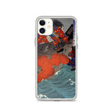 'Taira no Noritsune Duels Minamoto no Yoshitsune' by Yoshitoshi, 1886 - iPhone Case