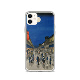 'Night View of Saruwaka Town' by Hiroshige, 1856 - iPhone Case