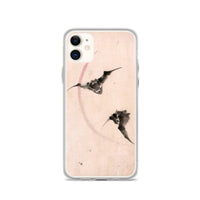 'Bats Against A Crescent Moon' by Hokusai, ca. 1830s - iPhone Case