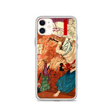 'Oda Nobunaga in Flames at Honno-ji Temple' by Yoshitoshi, 1876 - iPhone Case