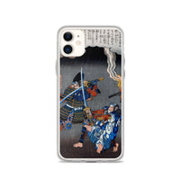 'Juro Sukenari Is Killed By Nitta Shiro Tadatsune' by Hiroshige, ca. 1845 - iPhone Case