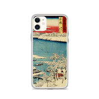 'Musashi: The Sumida River, Morning After Snow' by Hiroshige, 1853 - iPhone Case