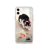 'Cat And Goldfish' by Ohara Koson, 1931 iPhone Case