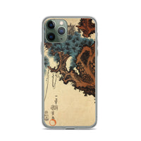 'Hawk And Nestlings In A Pine Tree' (Bottom Half) by Kuniyoshi, ca. 1840s - iPhone Cases