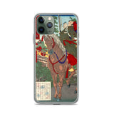 'Prince Umayado and Mononobe no Moriya' by Yoshitoshi, 1879 - iPhone Cases