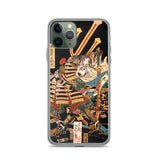 'Musashibo Benkei Fighting Nenoi Oyata' by Yoshitoshi, 1865 - iPhone Case