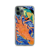 'Phoenix and Lobster' by Kuniyoshi, 1837 - iPhone Case