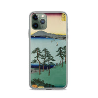 'Oiso: Saigyo's Hermitage at Shigitatsu Marsh' by Hiroshige, 1855 - iPhone Case