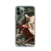 'Princess Kamigashi Attacking An Earth Spider' by Kuniyoshi, 1855 - iPhone Case