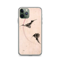 'Bats Against A Crescent Moon' by Hokusai, ca. 1830s - iPhone Case