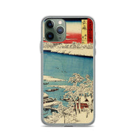 'Musashi: The Sumida River, Morning After Snow' by Hiroshige, 1853 - iPhone Case