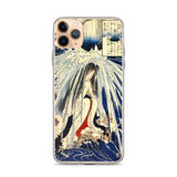 'Hatsuhana Meditating Under The Waterfall', by Kuniyoshi ca. 1842 - iPhone Case