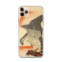 'Hawk And Nestlings In A Pine Tree' (Top Half) by Kuniyoshi, ca. 1840s - iPhone Case