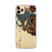 'Hawk And Nestlings In A Pine Tree' (Bottom Half) by Kuniyoshi, ca. 1840s - iPhone Cases