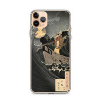 'Benkei Calming The Waves At Daimotsu Bay' by Yoshitoshi, ca. 1885 - iPhone Case