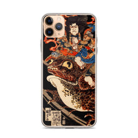 'Tenjiku Tokubei Riding His Fire Toad' by Kuniyoshi, ca. 1828 - iPhone Case