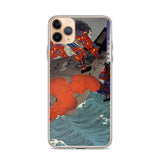 'Taira no Noritsune Duels Minamoto no Yoshitsune' by Yoshitoshi, 1886 - iPhone Case