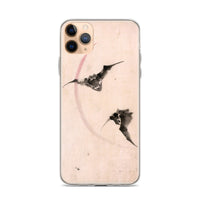 'Bats Against A Crescent Moon' by Hokusai, ca. 1830s - iPhone Case