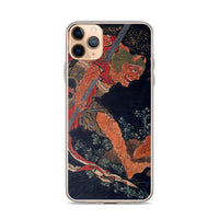 'Kobo Daishi Wards Off A Demon By Reciting The Tantra' by Hokusai, ca. 1840s - iPhone Case