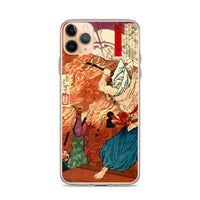 'Oda Nobunaga in Flames at Honno-ji Temple' by Yoshitoshi, 1876 - iPhone Case