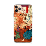 'Oda Nobunaga in Flames at Honno-ji Temple' by Yoshitoshi, 1876 - iPhone Case