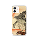 'Hawk And Nestlings In A Pine Tree' (Top Half) by Kuniyoshi, ca. 1840s - iPhone Case