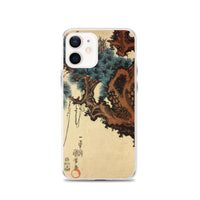 'Hawk And Nestlings In A Pine Tree' (Bottom Half) by Kuniyoshi, ca. 1840s - iPhone Cases