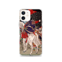 'Sakanoue Tamuramaro in a Rain of Arrows' by Yoshitoshi, 1876 - iPhone Case