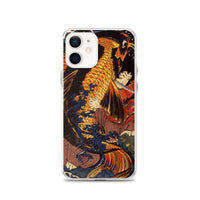 'Saito Oniwakamaru Wrestling A Giant Carp' by Kuniyoshi, ca. 1838 - iPhone Case