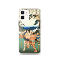 'Sumo At A Hunting Party' by Hiroshige, ca. 1845 - iPhone Case