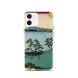 'Oiso: Saigyo's Hermitage at Shigitatsu Marsh' by Hiroshige, 1855 - iPhone Case