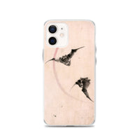 'Bats Against A Crescent Moon' by Hokusai, ca. 1830s - iPhone Case