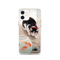 'Cat And Goldfish' by Ohara Koson, 1931 iPhone Case