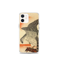 'Hawk And Nestlings In A Pine Tree' (Top Half) by Kuniyoshi, ca. 1840s - iPhone Case