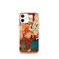 'Oda Nobunaga in Flames at Honno-ji Temple' by Yoshitoshi, 1876 - iPhone Case