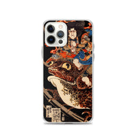 'Tenjiku Tokubei Riding His Fire Toad' by Kuniyoshi, ca. 1828 - iPhone Case