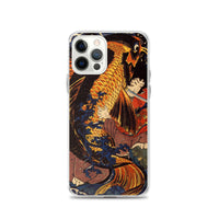 'Saito Oniwakamaru Wrestling A Giant Carp' by Kuniyoshi, ca. 1838 - iPhone Case