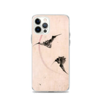 'Bats Against A Crescent Moon' by Hokusai, ca. 1830s - iPhone Case