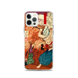 'Oda Nobunaga in Flames at Honno-ji Temple' by Yoshitoshi, 1876 - iPhone Case