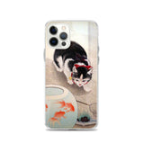 'Cat And Goldfish' by Ohara Koson, 1931 iPhone Case